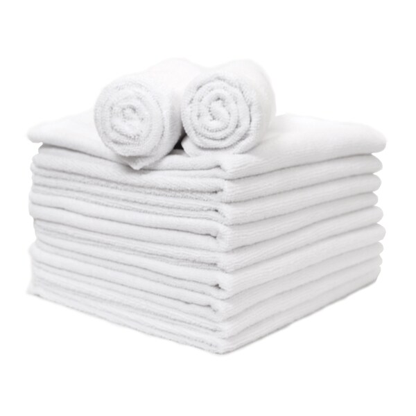 Monarch Brands Microfiber Hand Towels - 15in x 24in, White, 180PK M915210W-CS - main